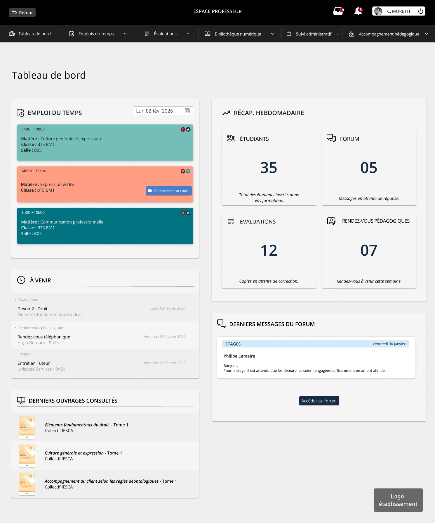 Aperçu portail-professeurs